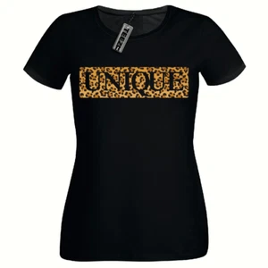 Unique Tshirt, Ladies Fitted Tshirt,Leopard Print Slogan T Shirt, Womans tshirt - Picture 1 of 2