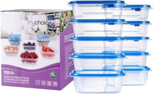 MyChoice Snap-On Airtight Vent Lids Fresh Food Storage Containers 1000ml 10 Pack - Picture 1 of 9