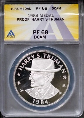 1984 $1 Silver Truman 100th Anniversary PF68DCAM ANACS # 7696152 + Bonus - Image 1 of 2