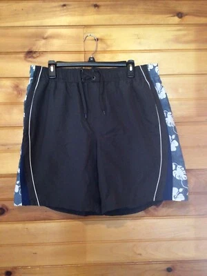 St. Johns Bay Board Hawaiian Shorts Swim Trunks Men's Size L Pockets Lined Gray - Image 1 of 4