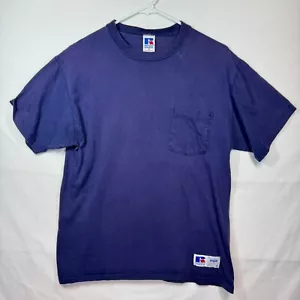 Russell Camiseta Atlética Bolsillo Algodón Informal Camiseta Diaria Para Hombres Talla Mediana Y2K - Imagen 1 de 8