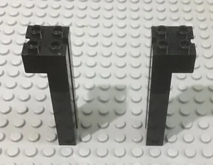 LEGO Pair Black Brick, Modified 2 x 2 x 6 with Channel Groove, 6056 - Picture 1 of 2