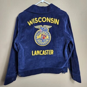 Vintage FFA Lancaster, WI Navy Corduroy Jacket Not Personalized-Size L (100-36) - Picture 1 of 8