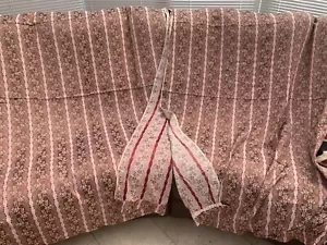 Pair Vtg Retro Woven Curtains Regency Stripe Reversible Cotton Mix? W46” D68” 87 - Picture 1 of 11