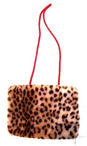 Leopard Print Hand Warmer w/15" Long Neck Strap 8" Wide x 6" High - Picture 1 of 3