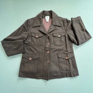 Gap Women Wool Pea Coat Size XS Pockets Lined Long Sleeves Brown Jacket Peacoat - Picture 1 of 7