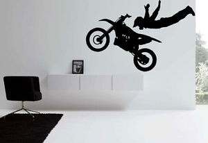 Motorbike Motocross bike Kids Quote Wall Stickers Art Room Removable Decals DIY