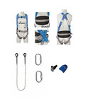 Kletterausrüstung 3P Auffanggurt Haltegurt inkl. 2m Seil+ 2 Karabiner Fallschutz
