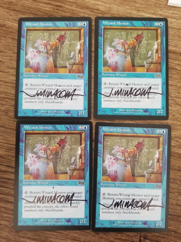 Wizard Mentor X1 Urza's Saga Ed Signed in Black by Jeff Miracola MTG - Image 1 of 1