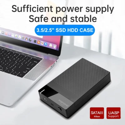 USB 3.2 Externe Festplattengehäuse für 2,5 & 3,5 Zoll HDD mit 12V 2A Netzteil - Bild 1 von 4