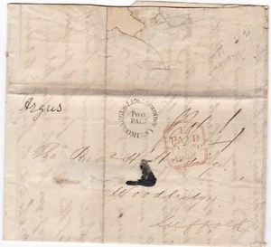 1840 ARGUS ASSICURAZIONE UFFICIO VITA CACHET PRIVATO PAGATO > REV HARDINGE NEL SUFFOLK - Foto 1 di 2