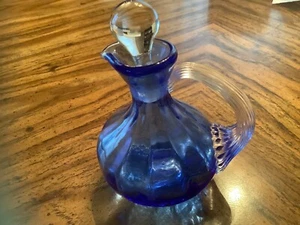 Vintage Gibson Art Glass Cobalt Bottle with Stopper , 6”, 1993 - Picture 1 of 8