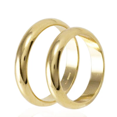 Anello fede nuziale classica in argento 925 placcato oro di 3 mm e peso gr. 3 - Immagine 1 di 2