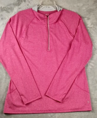 Danskin Now Semi-Fitted Pullover Women's XXL (20) Hot Pink 1/4 Zip Long Sleeve - Image 1 of 4