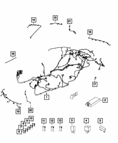 Genuine Mopar 2013 Dodge Charger Unified Body Wiring Harnesses 68155364AC - Image 1 of 1