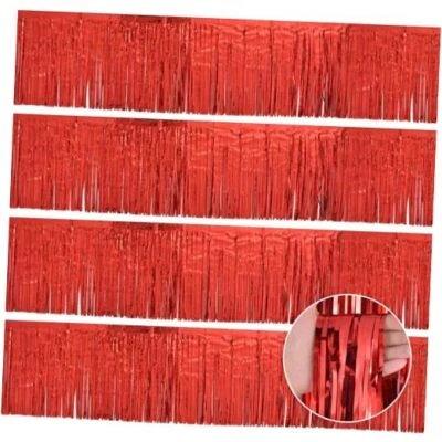 Guirnalda de oropel decoraciones navideñas paquete de 4 decoraciones flotantes de desfile de 12 pies rojo Foto 1 de 4