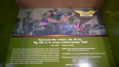 Corgi 1/32  Diecast  Airplane  Hurricane  MK 1  Castle  Camps  1940  US35503 - Image 1 of 4