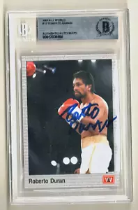 POP 1 BECKETT AUTHEN AUTO 1991 AW SPORTS BOXING #12 ROBERTO DURAN SLABBED - Picture 1 of 2