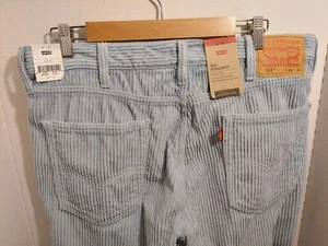 Levis 514 Mens Relaxed Straight Light Blue 38x30 Thick Corduroy Jeans Pants - Picture 1 of 7