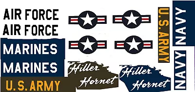REPRO DECALS: AURORA/HFI  HILLER HORNET, PIASECKI H-21, H-25, S-55,  CH-46 CH-54 - Image 1 of 4