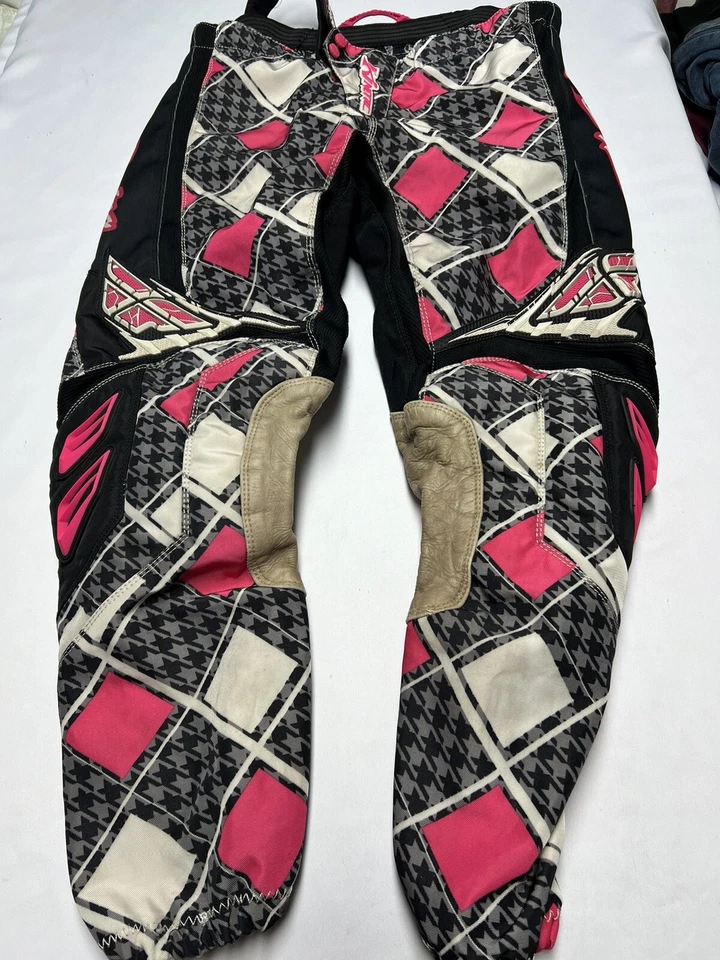 Pantalones de carreras Fly Racing Kinetic para mujer 11/12 rosa negro motocross motoX Foto 1 de 4