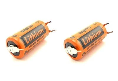 2pcs SANYO CR17335 3V PLC Battery 3P tabs to Repair Saab Cell Pin Type +2P-1P - Image 1 of 4