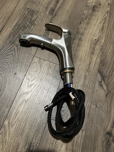 MIAOHUI Brushed Nickel Pull Out Bathroom Faucet Single Hole Bathroom Sink No Box - Picture 1 of 7