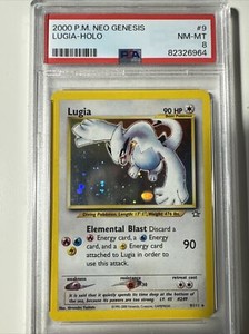 Pokemon TCG 2000 Neo Genesis Lugia 9/111 Unlimited Rare Holo PSA 8 NM-MT