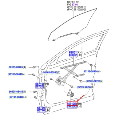 LEXUS NX MK1 Front Right Door Window Control Motor 8571078010 NEW GENUINE - Image 1 of 2