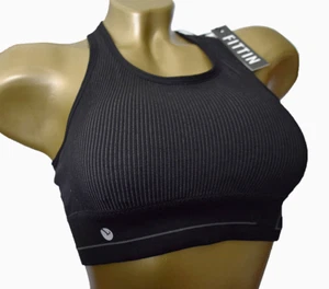 Reggiseno sportivo FITTIN Racerback nero donna taglia S o M imbottito "Osare to Begin" NUOVO - Foto 1 di 8
