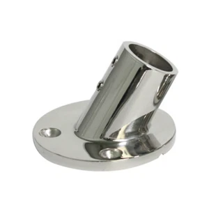 60 Degree 7/8" Round Stanchion Base Boat Hand Rail Fitting 316 Stainless Steel - Foto 1 di 1