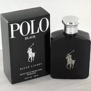 New Polo Black by Ralph Lauren 4.2 OZ EDT 125 ML Nib For Men Authentic perfume - Picture 1 of 8