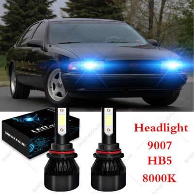 For Caprice 1991-1996 8000K Ice bule LED Headlight Bulbs High-Low Beam P0378 - Image 1 of 4
