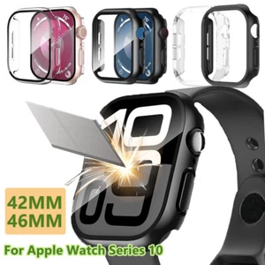 Do Apple Watch Series 10 42mm 46mm PC Pełna obudowa Szkło hartowane Ochrona ekranu - Zdjęcie 1 z 12