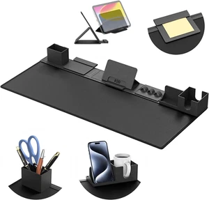 Desk Pad and Organizer Set, 6 in 1 Mouse Mat with Magnetic Desktop Storage Acces - Picture 1 of 8