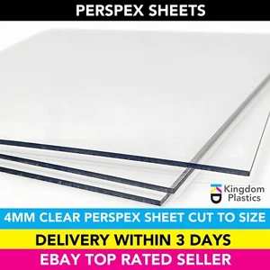 4mm Clear Perspex Acrylic Sheets - Perspex Cut To Size - Fast Delivery - Picture 1 of 7