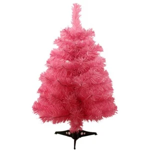 Christmas Tree with Plastic Stand 2-feet PVC Pink Holiday Decoration - Picture 1 of 2