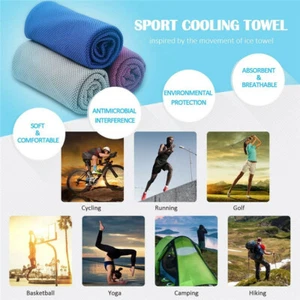 Washable Instant Cooling Towel For Gym Exercise Running Outdoor Sports - Picture 1 of 10