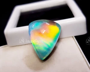 20 Ct Australia Black Fire Opal Fancy Doublet Multi Color Cabochon Loose Gems - Picture 1 of 5
