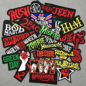 Lote de 25 piezas de trabajo banda de música festival rock parche insignia hierro parches para ropa - Imagen 1 de 7