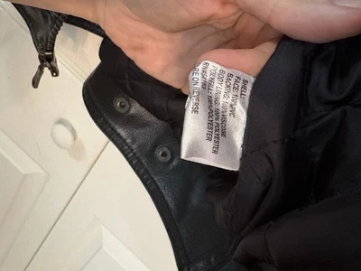 Calvin Klein Faux-Leather Biker Jacket Men's M Black Full Zip - Image 1 of 4