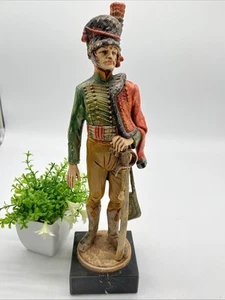 Vtg Resin Soldier Figure Italy Carrara Marble Base Napoleonic Era 13” Dad Gift - Picture 1 of 13
