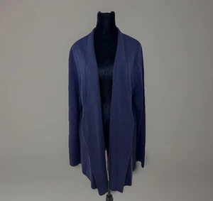 Eileen Fisher Strickjacke Pullover Gr. 2X Seide Tencel Büro Boho Lagenlook blau gebraucht, in einwandfreiem Zustand - Bild 1 von 6
