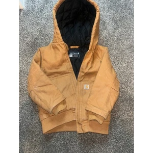 Carhartt Jacket Boys 4t Canvas Heavy Lined Coat Workwear Outdoors Youth - Picture 1 of 4