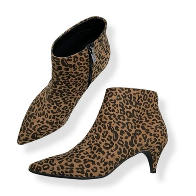 Sam Edelman Booties Women 9M Brown Kitten Heel Animal Print Kirby Pointed - Image 1 of 4