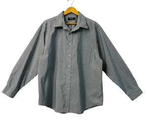 Roundtree & Yorke Herren Oberhemd XL Langarm lila grau weiß gestreift - Bild 1 von 12