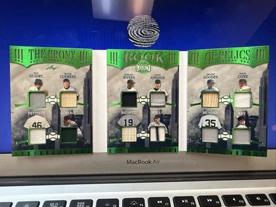 2025 Leaf Bronx Legacy Book Relics 4/5 Yankees Clemens Rivera Cone Wells Gooden - Image 1 of 4