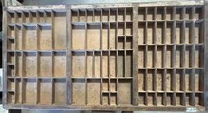 Bandeja para impresoras de madera vintage - Salvamento de madera rústica - Decoración de pared - Imagen 1 de 2