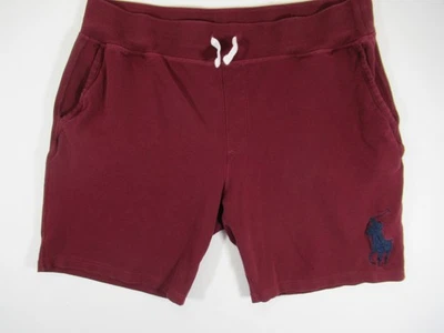 Polo Ralph Lauren Big Pony Pique Shorts Men XL Burgundy Lounge Pockets Cotton - Image 1 of 4