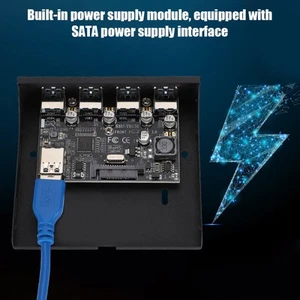 PCI-E To 4xUSB3.0 For NEC720201 Chip Front Floppy Bay Adapter Expansion Riser CB - Afbeelding 1 van 12
